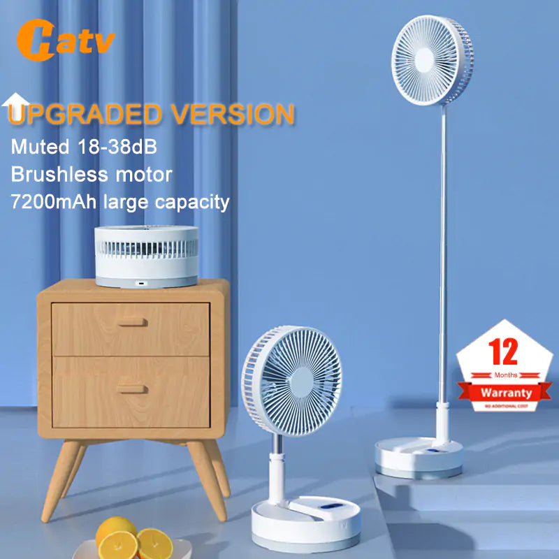 Rechargeable Folding Stand Fan - fashion finesse accessories