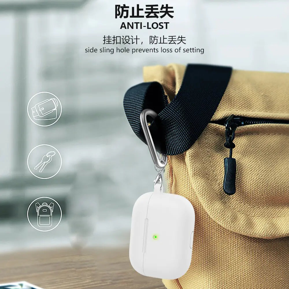 Airpods pro 3rd generation silicone charging cases with Carabiner ring holder - fashion finesse accessories