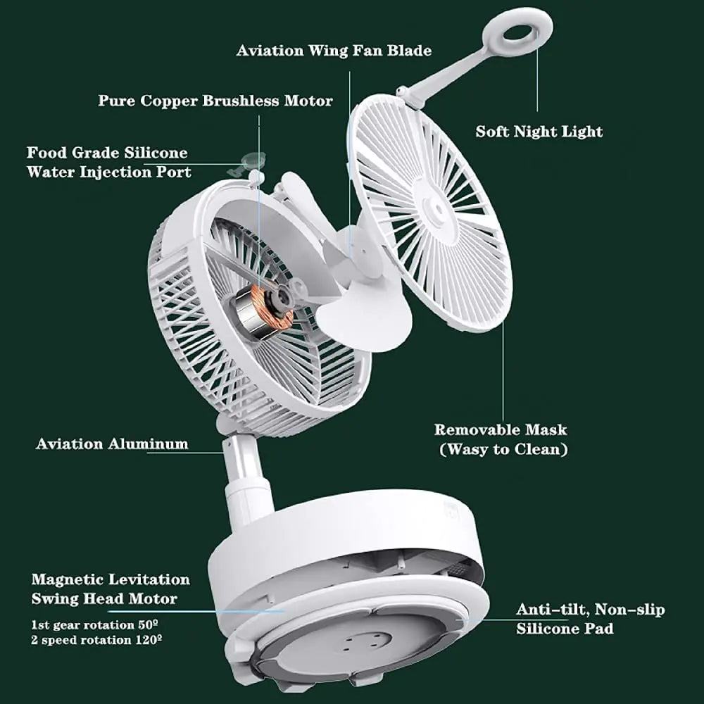 Rechargeable Portable Fan - fashion finesse accessories