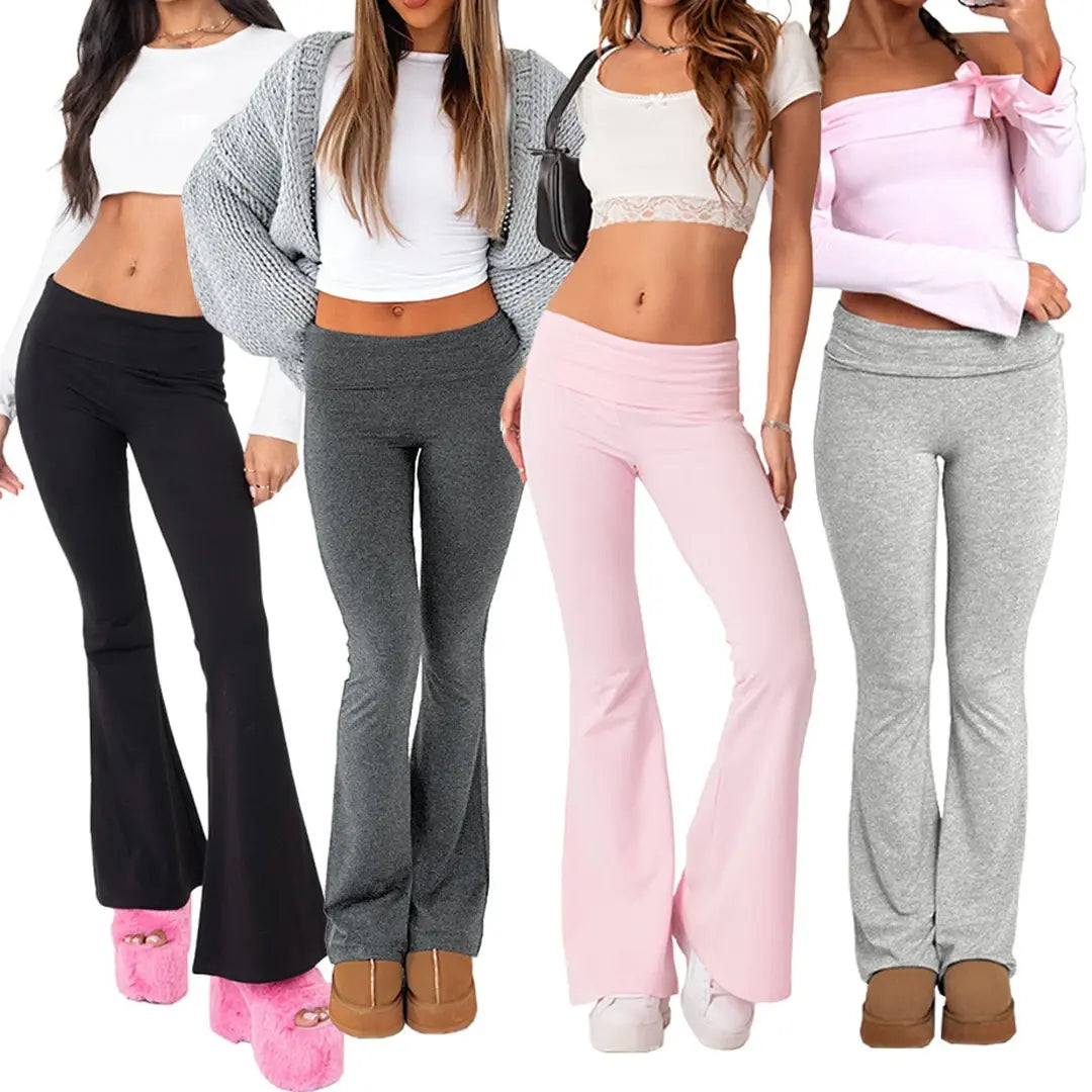 Solid Flare Pants - fashion finesse accessories