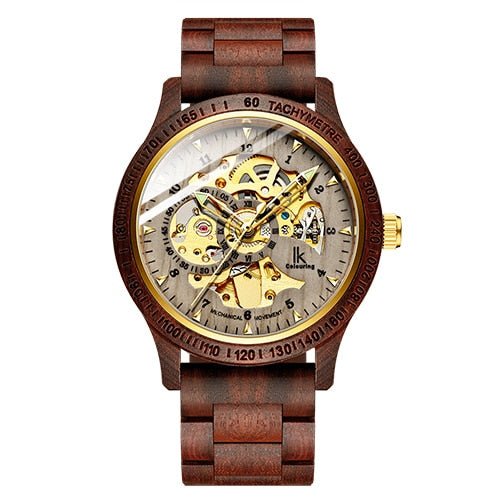 Classic Wooden Men's Mechanical Watch - fashion finesse accessories