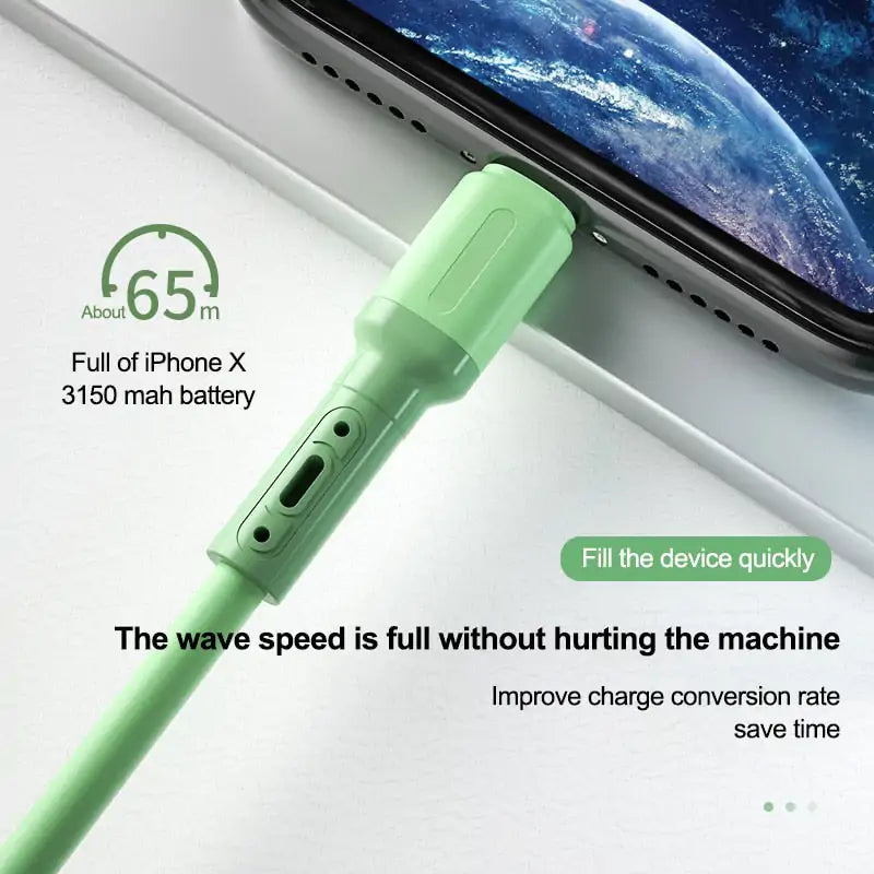 Lightning Silicone Charger Cable - fashion finesse accessories