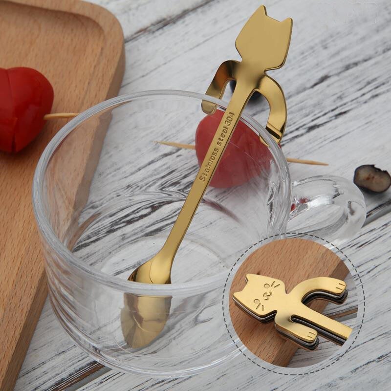 STAINLESS STEEL CAT TEASPOONS - fashion finesse accessories