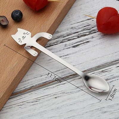 STAINLESS STEEL CAT TEASPOONS - fashion finesse accessories