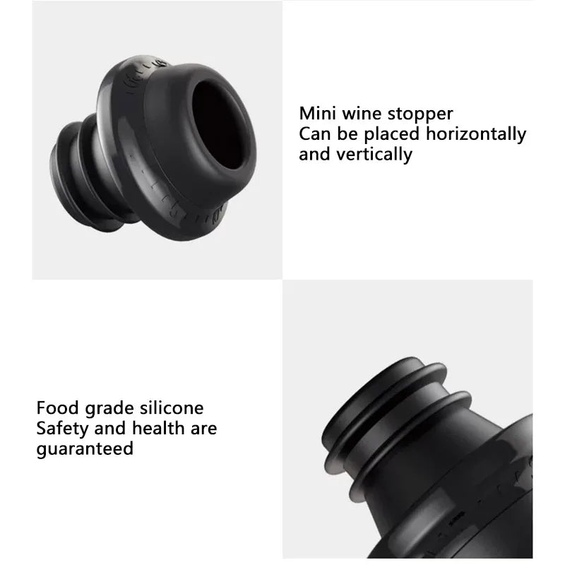 Vacuum Wine Stoppers Vacuum Pump Manual Wine Stoppers with 4 Reusable Wine Bottle Stoppers Sealer Keeps Wine Fresh up to 7 Days - fashion finesse accessories